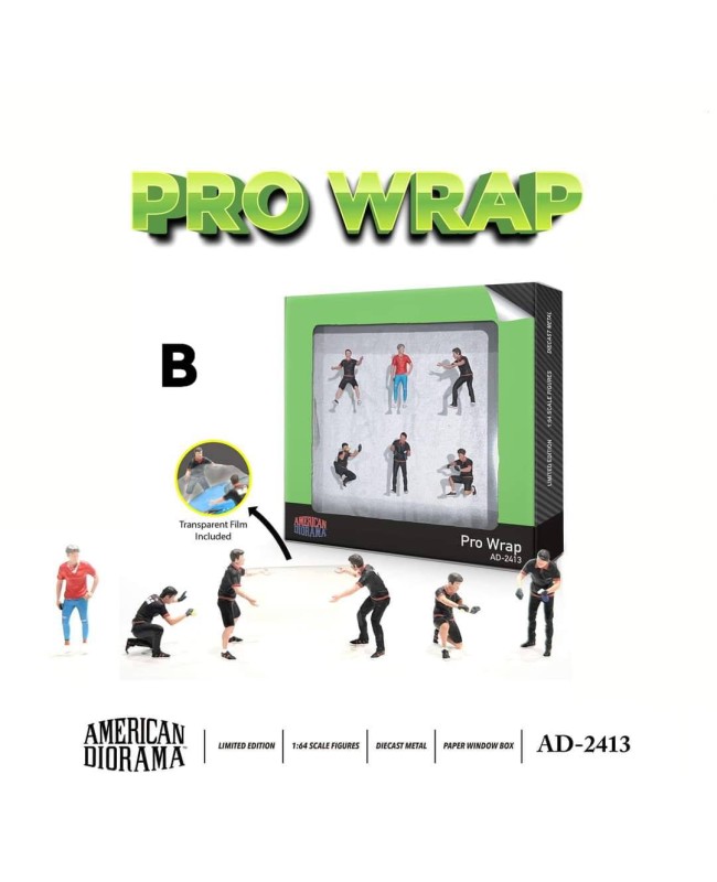 (預訂 Pre-order) American Diorama 1/64 AD-2413 Figure Set: Pro-Wrap (Include a piece of transparent film to replicate car wrapping scene)