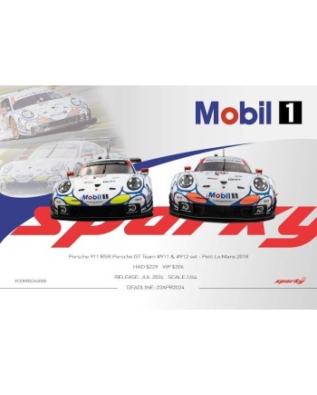 (預訂 Pre-order) Sparky 1/64 911 RSR Porsche GT Team - #911 & #912 Set - Petit Le Mans 2018 (Tiny Exclusive) (Diecast car model)