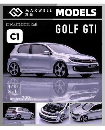 (預訂 Pre-order) Maxwell 1/64 GOLF GTI MK6 (Diecast car model) 限量799台 Pearl silver 普通版