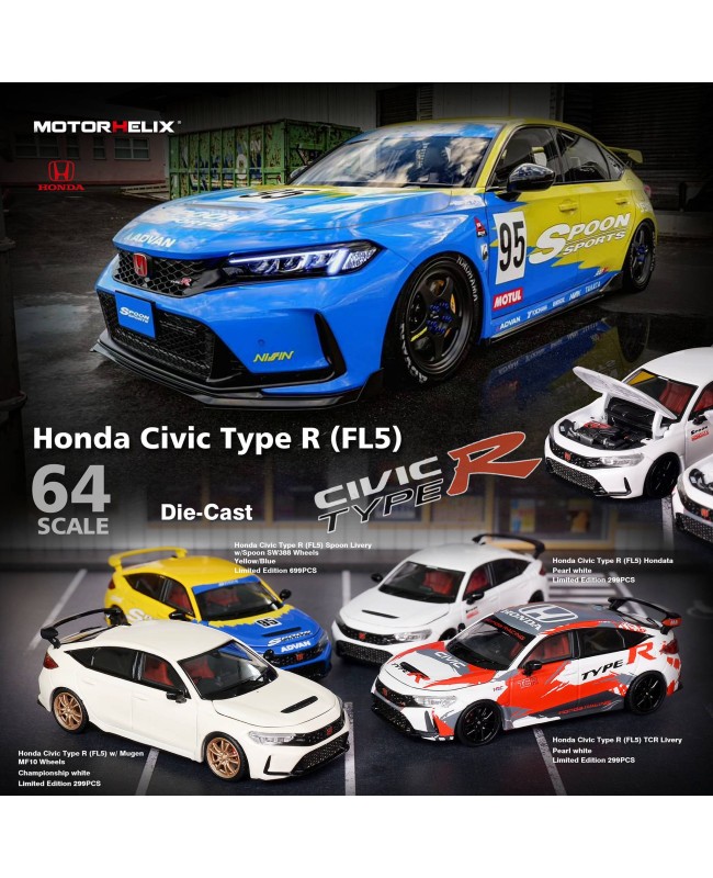 (預訂 Pre-order) MOTORHELIX 1/64 Honda Civic Type R (FL5) (Diecast car model) Spoon livery (w/ SW388 wheels) (限量699台)