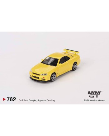 (預訂 Pre-order) MINI GT 1/64 MGT00762-R Nissan Skyline GT-R (R34) V-Spec Lightning Yellow (Diecast car model)
