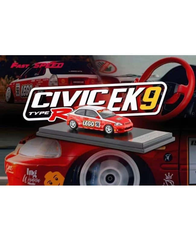 (預訂 Pre-order) Fast Speed FS 1:64 Civic Type-R Mk1 EK9 Spoon modified version Red Lego #56 (Diecast car model) 限量999台