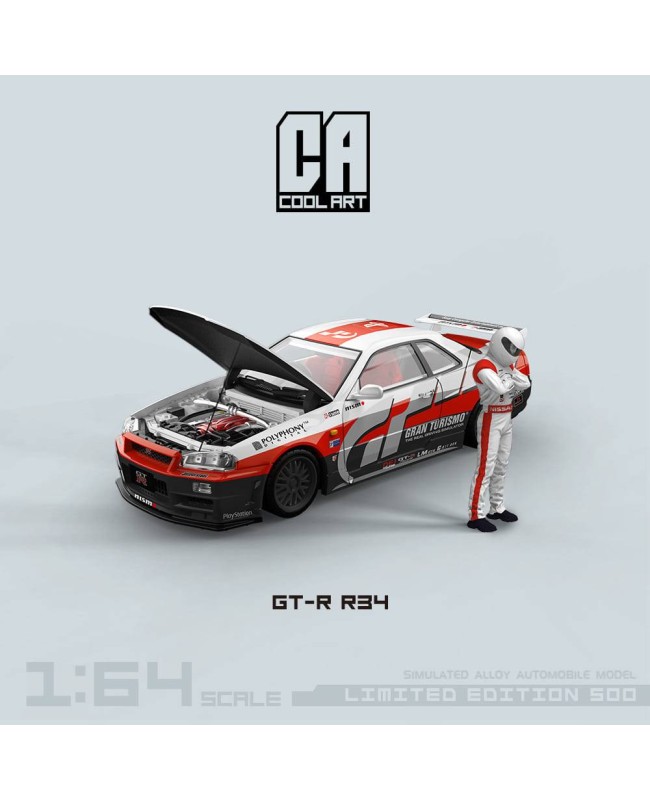 (預訂 Pre-order) COOL ART 1:64 GT-R R34 (Diecast car model) 限量999台 人偶版