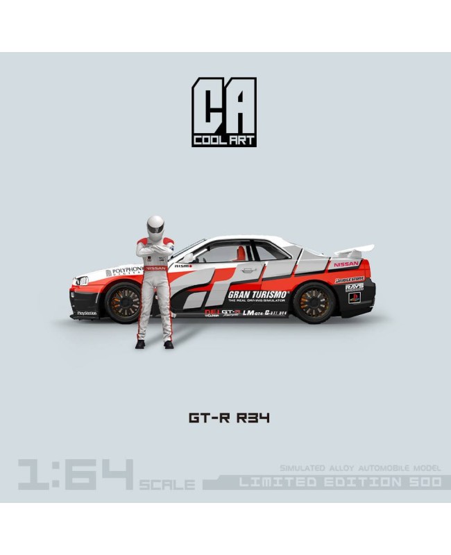 (預訂 Pre-order) COOL ART 1:64 GT-R R34 (Diecast car model) 限量999台 人偶版