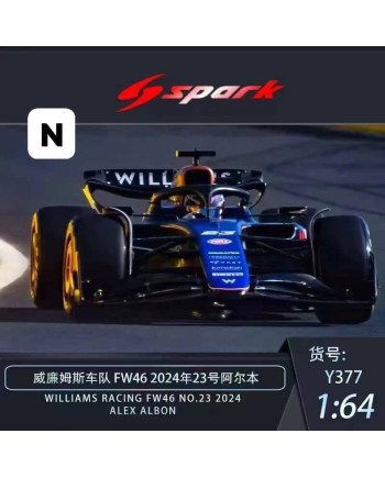(預訂 Pre-order) SPARK 1/64 F1 Y377 ：Williams Racing FW46 No.23 2024 (Diecast car model)