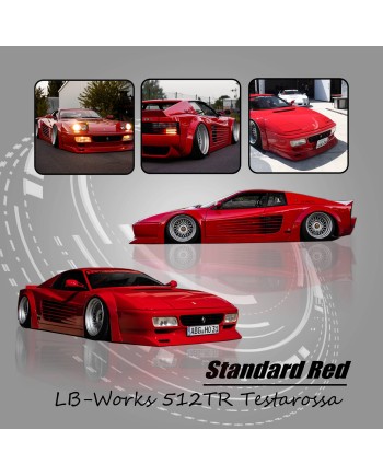 (預訂 Pre-order) Star Model 1:64 v512TR  Testarossa LB-Works (Diecast car model) 限量999台 Red-Silver 紅色銀輪