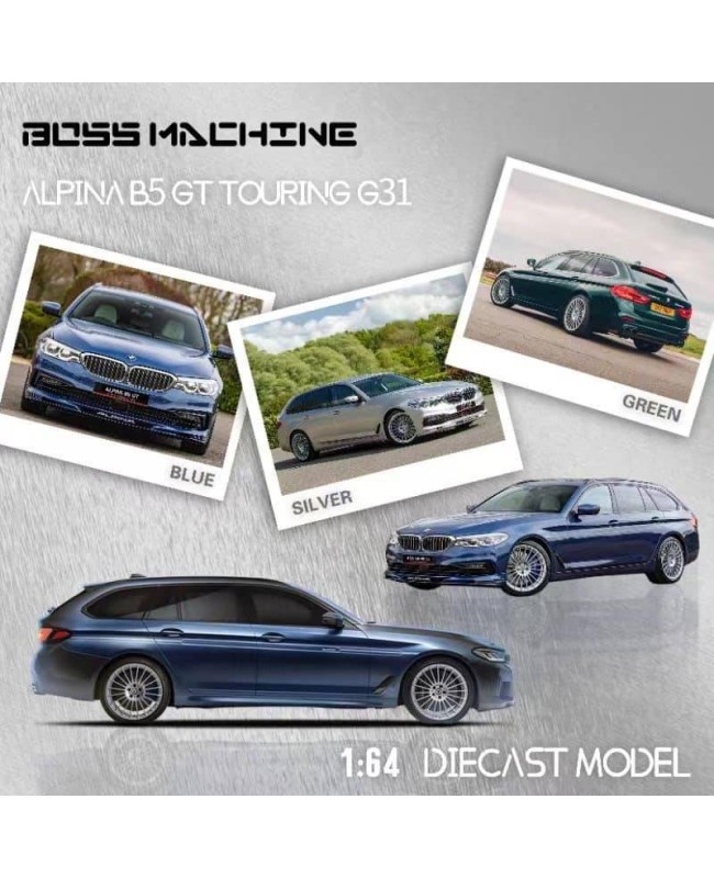 (預訂 Pre-order) Boss Machine BM 1:64 7 Series 7th generation G31 station wagon, Alpina B5 Biturbo Touring GT modified version (Diecast car model) 限量699pcs Blue