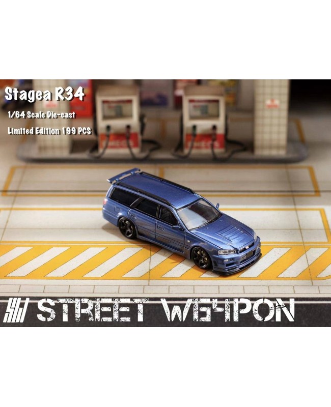 (預訂 Pre-order) SW 1/64 Stagea R34 (Diecast car model) 限量199台 Metallic blue