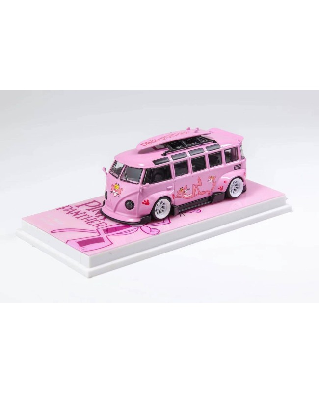 (預訂 Pre-order) Flame Model 1/64 VW T1 van Kombi wide body modified version (Diecast car model) 限量499台 Pink Pink Panther
