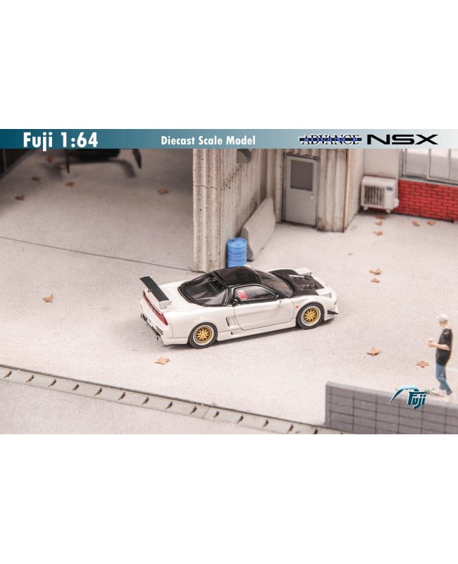 (預訂 Pre-order) Fuji 1/64 NSX 1st generation Mk1 NA1 bright version, Japanese Advance modified version with BBS wheels (Diecast car model) 限量599台 White carbon cover