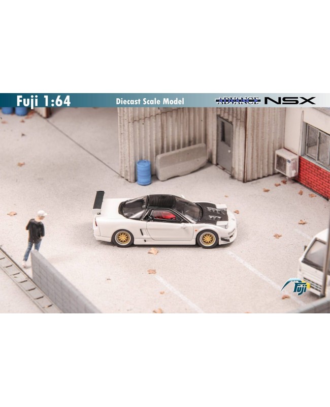 (預訂 Pre-order) Fuji 1/64 NSX 1st generation Mk1 NA1 bright version, Japanese Advance modified version with BBS wheels (Diecast car model) 限量599台 White carbon cover