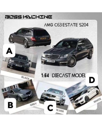 (預訂 Pre-order) Boss Machine BM 1/64 AMG C63 Estate，C-Class 3rd Generation S204 (Diecast car model) 限量999台 Black 黑色