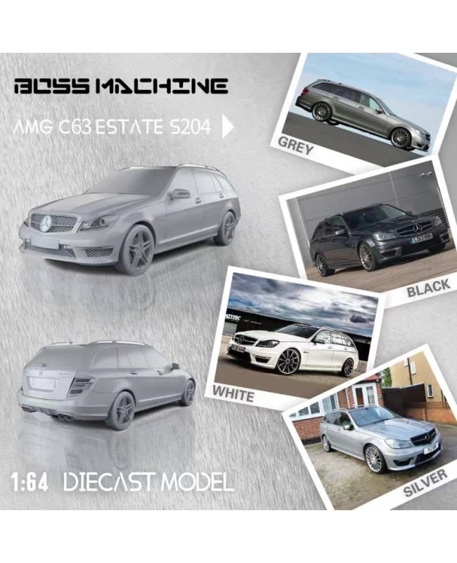 (預訂 Pre-order) Boss Machine BM 1/64 AMG C63 Estate，C-Class 3rd Generation S204 (Diecast car model) 限量999台 Grey 灰色