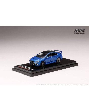 (預訂 Pre-order) Hobby JAPAN 1/64 MITSUBISHI LANCER EVOLUTION Ⅹ FINAL EDITION WITH ENGINE DISPLAY MODEL / BLACK ROOF (Diecast car model) HJ642053CBL : LIGHTNING BLUE MICA / BLACK ROOF