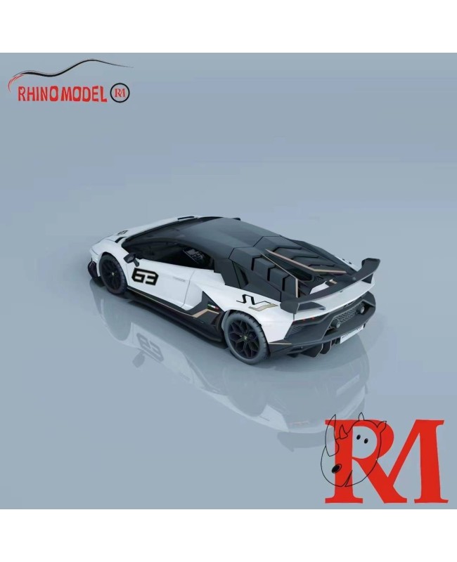 (預訂 Pre-order) Rhino Model RM 1:64 Aventador LP770-4 SVJ 63 Pearl White #63 (Diecast car model) 限量499台