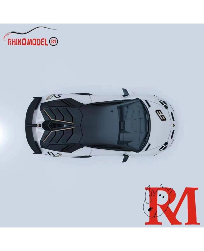 (預訂 Pre-order) Rhino Model RM 1:64 Aventador LP770-4 SVJ 63 Pearl White #63 (Diecast car model) 限量499台