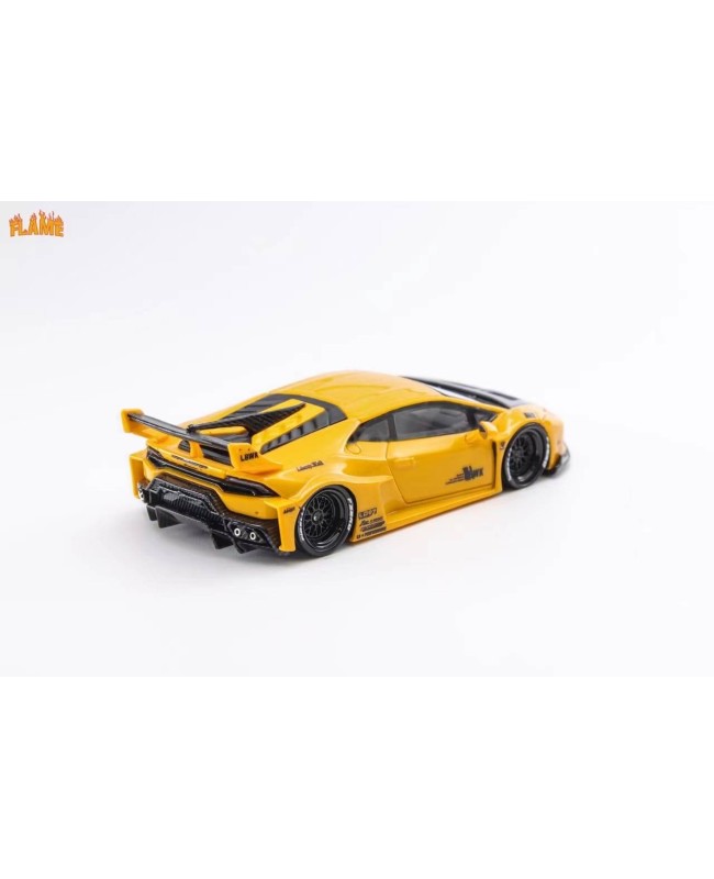 (預訂 Pre-order) Flame 1/64 LBWK wide body Lamborghini Huracan GT  LP610 resin model,box+display case. (Resin car model) 限量299台 Pearl yellow