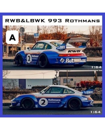 (預訂 Pre-order) Top Models 1:64 Porsche RWB-993 (Diecast car model) 限量699台 RWB & LBWK Rothman Livery