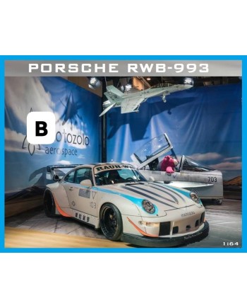 (預訂 Pre-order) Top Models 1:64 Porsche RWB-993 (Diecast car model) 限量699台 RWB-Motozolo combat gray Liver