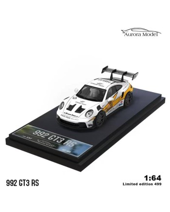 (預訂 Pre-order) AM  Aurora 1/64 Porsche 992 GT3 RS (Diecast car model) 限量499台 Lightning livery 普通版