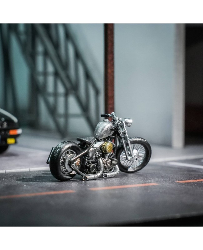 (預訂 Pre-order) PFM studio 1/64 Harley retro motorcycle resin model 限量49套 Silver wheels