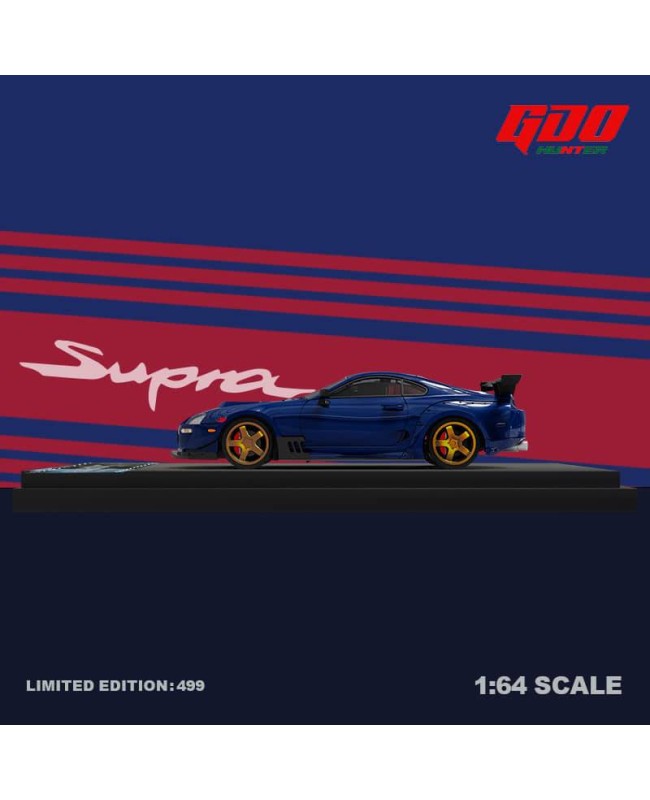 (預訂 Pre-order) GDO Hunter x TM 1:64 SUPRA A80Z The Crew Blue and red stripe (Diecast car model)
