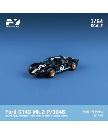 (預訂 Pre-order) Finclassically 1/64 Ford GT40 Mk II 1969 Le Mans (Diecast car model) Black #2 普通版