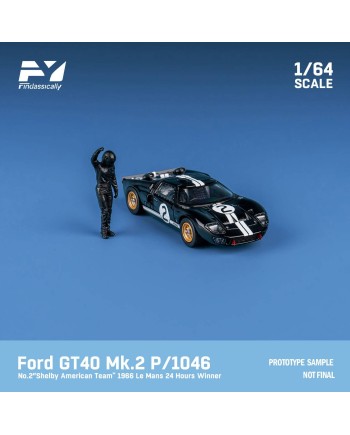 (預訂 Pre-order) Finclassically 1/64 Ford GT40 Mk II 1969 Le Mans (Diecast car model) Black  #2 人偶版