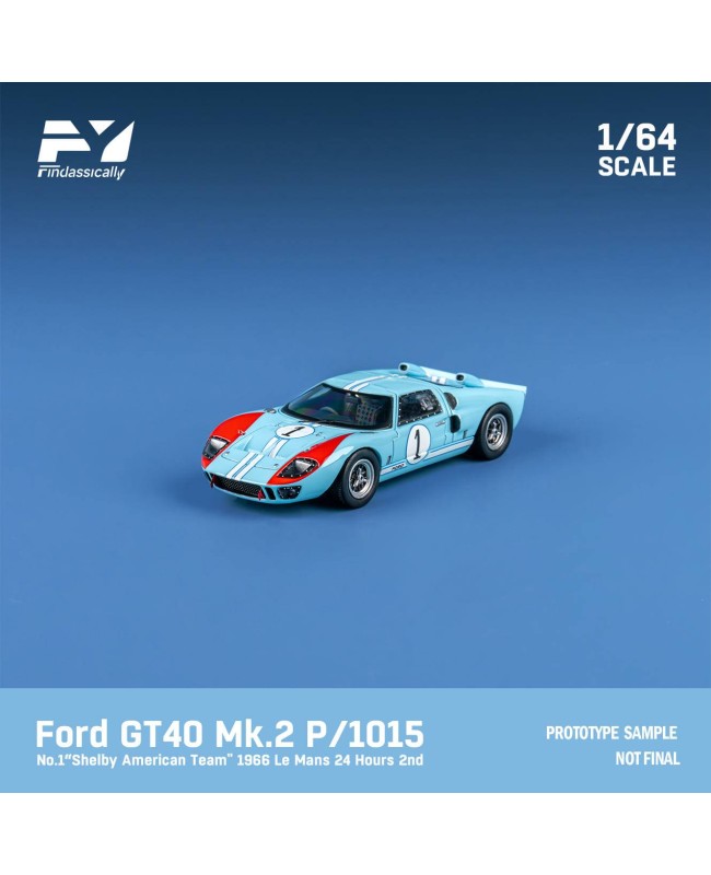 (預訂 Pre-order) Finclassically 1/64 Ford GT40 Mk II 1969 Le Mans (Diecast car model) Blue  #1 普通版