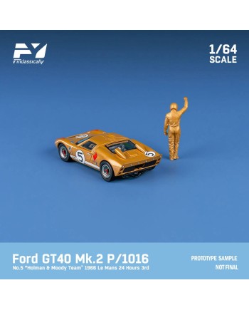 (預訂 Pre-order) Finclassically 1/64 Ford GT40 Mk II 1969 Le Mans (Diecast car model) Gold #5 人偶版