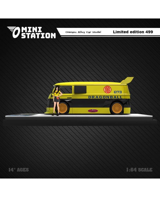 (預訂 Pre-order) Mini Station 1:64 RWB 964 / VW T1 Van Dragon Ball Yellow (Diecast car model) 限量499台 T1 人偶版
