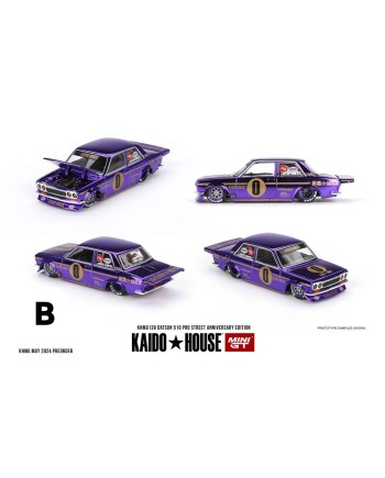 (預訂 Pre-order) Kaido House x MINIGT KHMG138 - Datsun 510 Pro Street Anniversary Edition Purple LHD (Diecast car model)