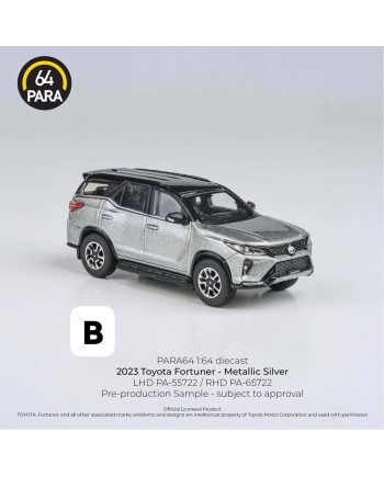(預訂 Pre-order) PARA64 1/64 PB-65722 Toyota Fortuner Platium 2023 Silver RHD (Philippines exclusive) (Diecast car model)