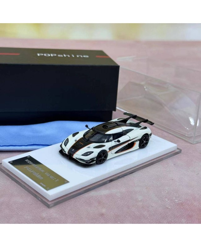 (預訂 Pre-order) POPshine 1/64 Koenigsegg One:1 white Luminous version (Diecast car model) 限量399台