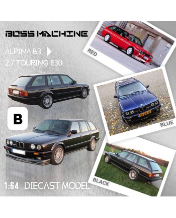 (預訂 Pre-order) Boss Machine BM 1:64  3 Series 2nd generation E30 Alpina B3 2.7 Touring Modified version (Diecast car model) 限量699台 Black