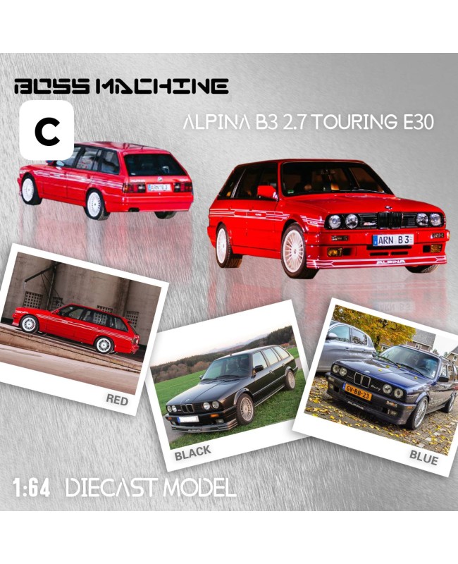 (預訂 Pre-order) Boss Machine BM 1:64  3 Series 2nd generation E30 Alpina B3 2.7 Touring Modified version (Diecast car model) 限量699台 Red
