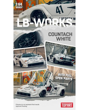 (預訂 Pre-order) TopArt 1/64 LB-WORKS Countach White (Diecast car model) 合金全開 限量999台