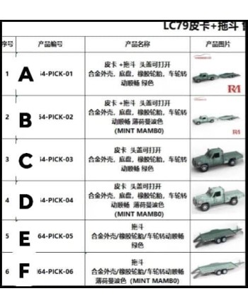 (預訂 Pre-order) Rhino Model RM 1:64 Trailer Mint Mambo RM64-PICK-06 (Diecast car model) 限量699台