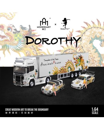 (預訂 Pre-order) ModernArt 1/64 Dorothy Flower Dragon livery Series (Diecast car model) 限量999台 Container truck set Series Dorothy Flower Dragon livery MD644007-T