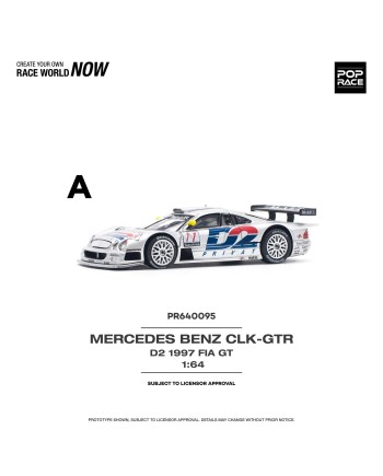 (預訂 Pre-order) POP RACE 1/64 PR640095 Mercedes Benz CLK-GTR D2 1997 FIA GT (Diecast car model)
