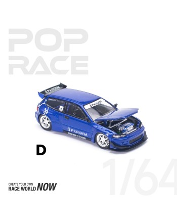 (預訂 Pre-order) POP RACE 1/64 PR640127 Pandem Civic EG6 Blue (Diecast car model)