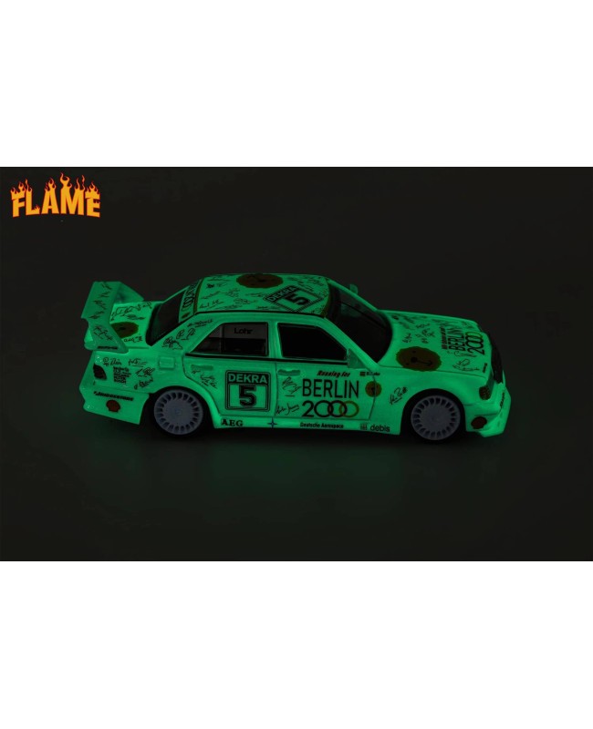 (預訂 Pre-order) Flame 1/64 Benz 190E W201 2.5-16 Evo Berlin 2000 Berlin Bear livery #5 Luminous version (Diecast car model) 限量299台