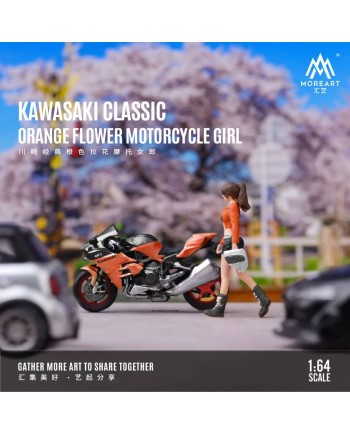 (預訂 Pre-order) MoreArt 1/64 KAWASAKI CLASSIC FLOWER MOTORCYCLE GIRL Orange MO222058