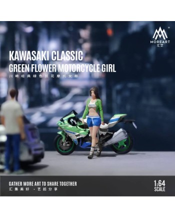 (預訂 Pre-order) MoreArt 1/64 KAWASAKI CLASSIC FLOWER MOTORCYCLE GIRL Green MO222059