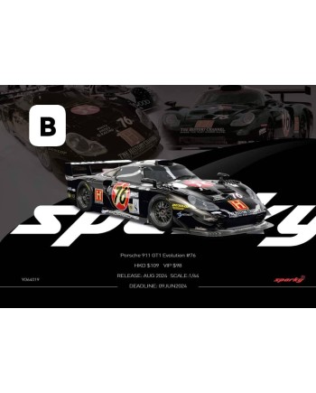 (預訂 Pre-order) Sparky X Tiny 1/64 YO64019 Porsche 911 GT1 Evolution #76 (Tiny Exclusive) (Diecast car model)