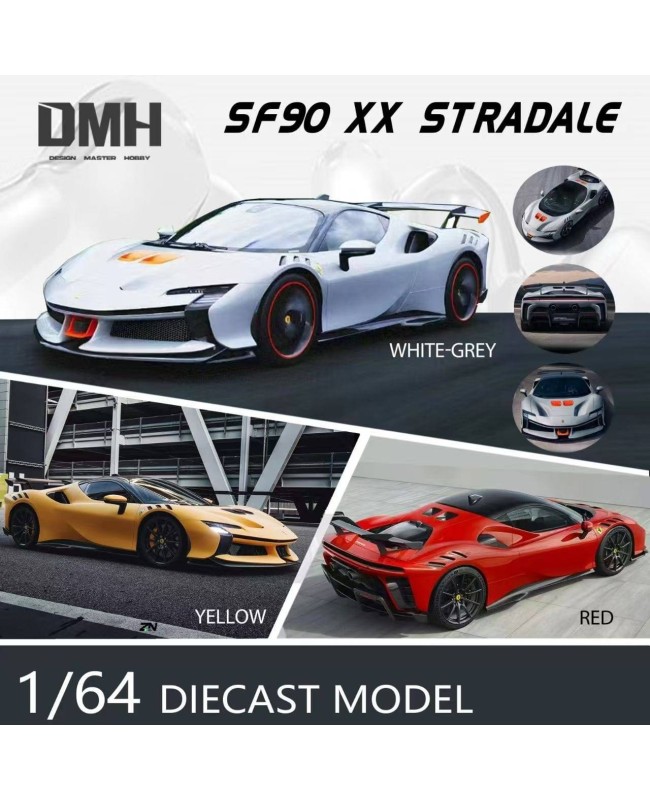 (預訂 Pre-order) DMH 1:64 SF90 XX Stradale (F173) (Diecast car model) 限量999台 White-Grey 白灰色