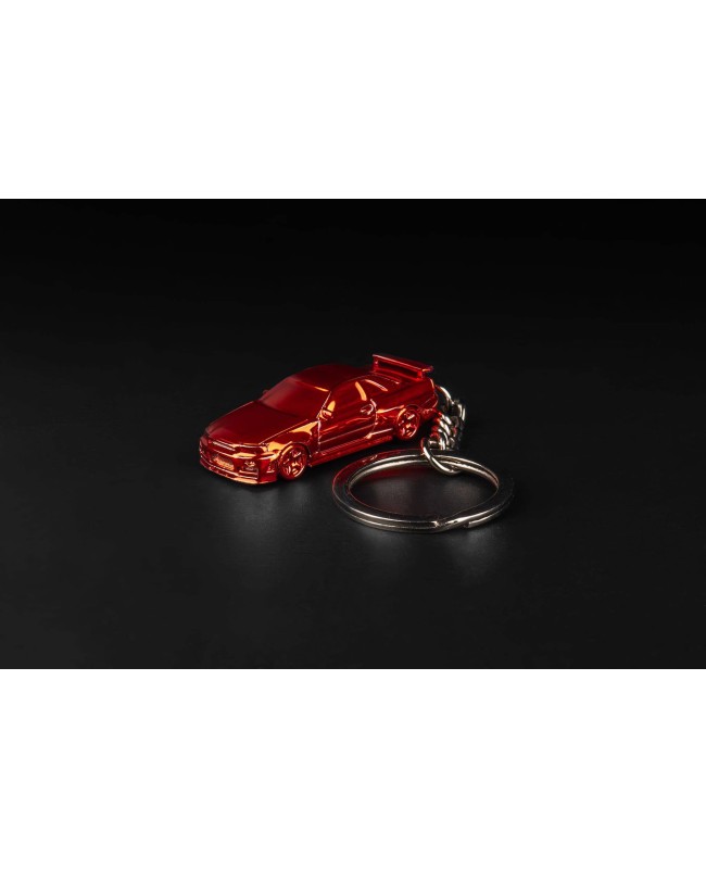(預訂 Pre-order) Seeker 1/87 Nissan GTR34 Chain keychain (Diecast car model) Chrome Red