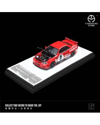 (預訂 Pre-order) TimeMicro 1:64 Nissan GTR34 (Diecast car model) 限量999台 Red #0 普通版 TM643431