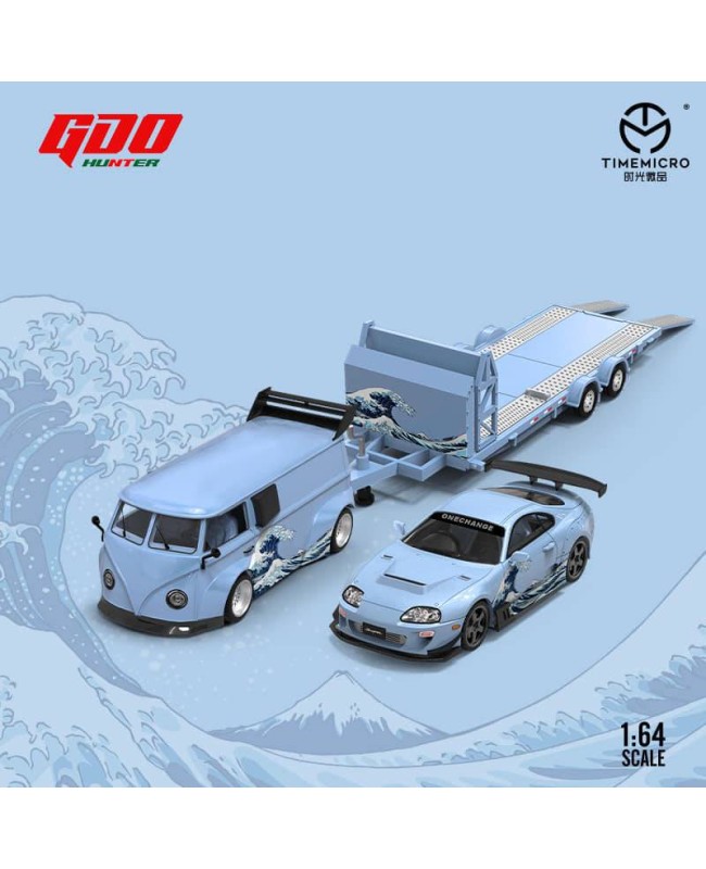 (預訂 Pre-order) GDO X TM 1/64 KANAGAWA SURFING (Diecast car model) 限量499台 (SUPRA A80 SET)：T1+Trailer+SUPRA A80
