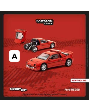 (預訂 Pre-order) TARMAC WORKS 1/64 T64PR-001-RE Ford RS200 Red (Diecast car model)